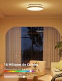 Lepro T1 AI Plafón LED Techo Inteligente, Lámpara Techo 24W 1800LM, Luz RGB y Blanca Regulable, Control de Voz, Sync Música, Funciona con Alexa, Google Home, Diseñador de Iluminación AI Personalizado - 9