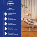 Chicco Zen Wave Rocker con movimento a dondolo naturale, adatto dalla nascita fino a 9 kg, barra giocattolo staccabile con 3 giocattoli, pieghevole compatta e sottile, in legno, grigio - 2