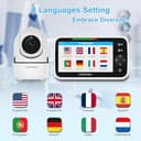 HelloBaby Monitor de Bebé con Cámara y Visión Nocturna, Pantalla de 5 Pulgadas con Batería de 30 Horas, Monitor de Video para Bebé Sin WiFi, Conversación Bidireccional, Temperatura, 8 Canciones - 7