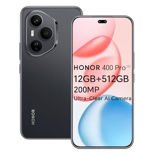 HONOR 400 Pro Smartphone 5G 512GB/12GB RAM, 200MP Ultra Clear AI Camera, 6.7 Inch AMOLED Display 120Hz 5000Nits, Snapdragon 8 Gen 3, 5170mAh Battery, IP68 and IP69, Dual SIM, NFC, Android 15, Black
