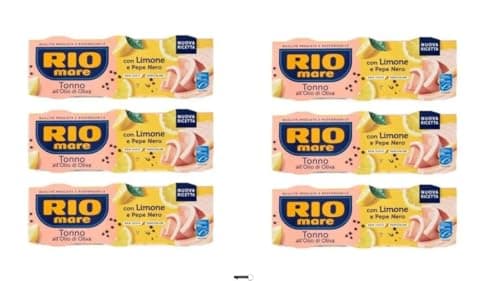 Rio Mare Tonno all'Olio d'Oliva con Limone e Pepe Nero, 6 CONF DA 65g x 3, + portachiavi italy shop service