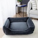 4L Textil IRIS Orthopädisches Hundebett Premium-LINE Hundekorb orthopädisch Kuscheliges Hundebett mit Bezug Memory Foam (80x60 cm, Dunkelgrau) - 6