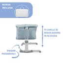Chicco Next2Me Dream, Culla Neonato Fianco Letto, Culla Co-Sleeping, Lettino con Materasso, Spondina Apribile, Altezza Regolabile, 4 Ruote e Borsa da Viaggio, 0-6 Mesi, 9 Kg, Azzurro chiaro - 3