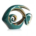 Statuette di pesce in ceramica verde oro – decorazione per la casa costiera, centrotavola moderno oceano per soggiorno, sala da pranzo, bagno, ufficio, tavolino, casa sulla spiaggia, nautica, mare, - 8