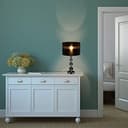 Relaxdays Lampada da Tavolo, Abat-Jour dal Design in Cristallo, H x D: 54 x 29,5 cm, Attacco E27, con Paralume, Nero - 2