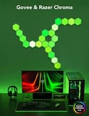 Govee Glide Hexa Light Panels, Luces LED Inteligentes de Pared en Forma de Hexágono, Luces Wi-Fi RGBIC Funciona con Alexa y Google Assistant para Sala de Estar, Gaming Room, 10 Piezas - 9