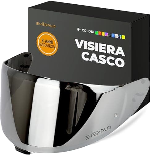 Everalo Visiera Compatibile con Shoei Nxr 2 - Z8 - Xspr Pro - X15 - Cwr F2 – Visiere Casco Pinlock Ready (Argento Cromo)