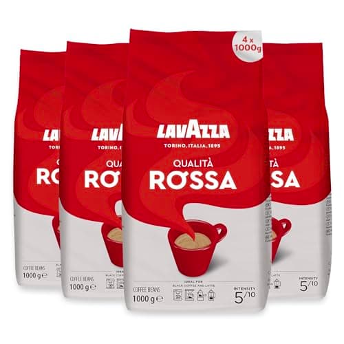 Confezione da 4 sacchetti da 1 kg di caffè in grani Qualita Rossa di Lavazza