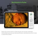 LeapFrog LF815HD Smart Video Baby Monitor with 5 Inch HD Colour Display, WiFi, Temperature/Humidity Sensor, Wide Angle Lens, Coloured Night Light, 8X Zoom, App Function, Wall Mounting, White - 5