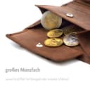 Fa.Volmer ® Ledergeldbörse aus echtem Büffelleder I Großes Portemonnaie für Herren & Damen I TÜV geprüftem RFID Schutz (Hunter Brown) - 3