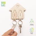 LASERO' Portachiavi Coppia Personalizzato in Legno - Portachiavi Casa Nuova Regali di Coppia Lui e Lei - Regalo Anniversario - 3