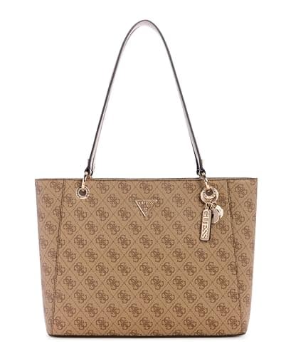 GUESS Women's Noelle Ii Tote, Shoulder Bag, Latte Logo, One Size