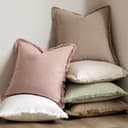 Foindtower Set de Fundas de cojín de Lino con Flecos, 2 Unidades, Decorativas, Estilo Bohemio y rústico, con borlas, Suaves, Fundas de Acento para sofá, Cama, hogar, 40 x 40 cm, Verde Salvia Claro - 6