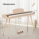 Glarry Digital Piano 88 Weighted Keys, Electronic Keyboard for Beginner, Keyboard Piano with Headphones, Stand, MIDI Connection, 3-Pedal Unit, 128 Rhythms (Natural) - 4