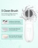 TOUCHBeauty Spazzola Elettrica Viso 4X più Efficace, 3 Spazzole Intercambiabili, 2 Velocità, Pulsazione Sonica, IPX7 Impermeabile con Custodia, per Punti Neri, Pelli Grasse (Morgentau Lichtgrün) - 2