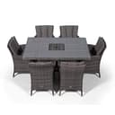 Giardino Savannah Rattan 6 Seater Dining Set | Rectangle Table & Chairs with Ice Bucket Drinks Cooler & Parasol - 8