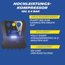 MICHELIN Digitaler Luftkompressor 12V fürs Auto | Programmierbar, Kompakt und Präzise | Reifendruck-Kompressor für Auto, Motorrad, Wohnwagen & Fahrrad - 3