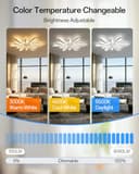 YUNLONG Smart Lampadario con Ventilatore da Soffitto, WiFi Plafoniera con Ventilatore Compatibile con Alexa Google Home, Lampada con Ventola Techo per Camera da letto, Cucina, Bianco - 3