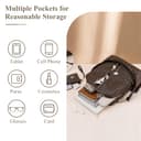 Mabecol Damen Rucksack PU Leder, große Kapazität Schultertasche, Leichter Freizeitrucksack, Modischer City Rucksack mit abnehmbaren Schulterriemen und Diebstahlschutz (Braun) - 6