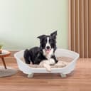 Ferplast Dog & Cat Bed With Cotton Cushion, Raised Plastic Bed Medium, Washable Basket, Breathable & Antislip, THRONE 82 x 59.5 x h 29.5 cm, White - 3