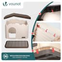 VOUNOT® Casa para Gatos de Plástico 60x51x41 cm, Caseta Mascotas Casita Cabaña de Perros Techo Desmontable Rejilla de Ventilación Patas Antideslizantes, Fácil de Montar para Interior y Exterior Beige - 7