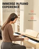Donner DDP-80 Digital Piano Keyboard 88 Keys Weighted, Hammer Action II, Home Electric Piano Full Size with Stand, Triple Pedal, MIDI Connecting and Headphone Interface, Light Wood Color - 4