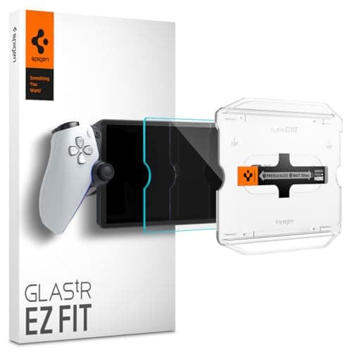 Spigen Glas.tR EZ Fit Protector Pantalla para Sony PlayStation Portal Remote Player, 1 Unidad, Instalación Fácil, Crystal Clear, Anti-Arañazos, Dureza 9H