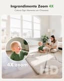 YESIMOM Baby Monitor WiFi 4,3", 360°PTZ Telecamera Bambini con Monitor Videocamera Neonato con IPS Schermo 2500mAh e Luce Notturna, Controllo da APP Mobile e Monitor, Visione Notturna, Ninne Nanne - 3