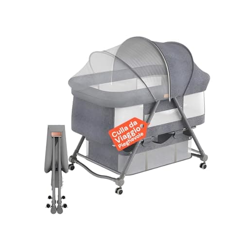 Avilia - Culla Neonato Pieghevole, Lettino per Bambini Co-Sleeping con Zanzariera Fotosensibile e Materasso Traspirante, Culla Fianco Letto Compatta e facile da Trasportare, Rapida Chiusura.