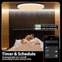 HOTUT RGB Ceiling Light 24W Dimmable LED Ceiling Light,WiFi Bathroom LED Lights Ceiling,Remote & APP Control,2700K-6500K,Round Flush Smart Ceiling Lights Work with Alexa Google Bluetooth for Bedroom - 6