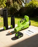 NewBeny Soffiatore per Foglie, Aspiratore Foglie a Batteria con 2 Batterie da 4000 mAh e 6 Velocità Regolabili, 288 MPH & 650 CFM Soffiatore Foglie per Giardini, Vialetti e Rimozione di Neve Leggera - 9