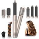 Journeyside Spazzola Ad Aria Calda 5 in 1,1000W Spazzola Asciugacapelli, Hair Air Styler Set con 3 Temperature, Spazzola Modellante Ad Aria Per Capelli Ricci, Volumizzante, Lisciante, Asciugare - 1