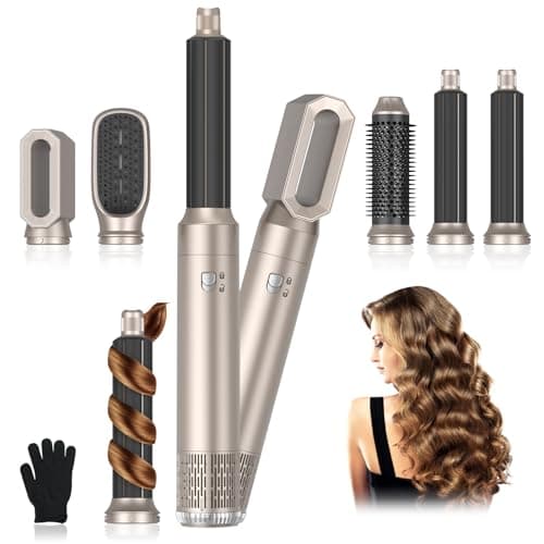 Journeyside Spazzola Ad Aria Calda 5 in 1,1000W Spazzola Asciugacapelli, Hair Air Styler Set con 3 Temperature, Spazzola Modellante Ad Aria Per Capelli Ricci, Volumizzante, Lisciante, Asciugare