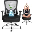 MELOKEA XXL Sedia da Ufficio Ergonomica per Persone Robuste, 200kg Portata con Ruote in Gomma, Schienale Alto, Extra Larga con Seduta Ultra-Spessa 14cm Big & Tall, Sedia da Gioco - 8