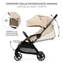 Kinderkraft APINO Passeggino Leggero fino 22 kg, Solo 7,5 Kg, Passeggino Da Viaggio, Pieghevole automatico, Schienale Regolabile In Posizione Sdraiata, Copertura Antipioggia, Beige - 7