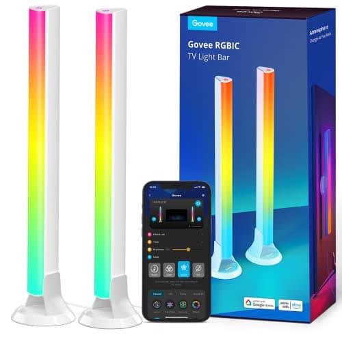Govee Smart LED Light Bars, WiFi da 15 Pollici con Doppie Perle Luminose, Barre Luminose con Diverse Opzioni Adatte a TV da 45-70 pollici, Funziona con Alexa e Google Assistant, Colore Bianco
