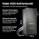 Haier French Door Kühl-Gefrierkombination I 83 cm Breite, 539 L I French Door Kühlschrank mit Eiswürfelbereiter, Touch & No Frost I Doppeltür Kühlschrank mit Gefrierfach I FD 83 SERIE 7 HB18FGSAAA - 2