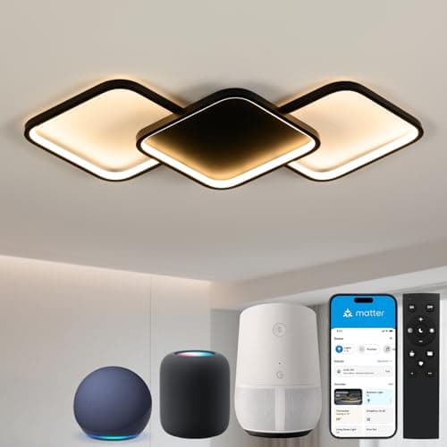 Sky angle Lampada a Soffitto Smart con Controllo Vocale tramite Alexa/Google Home, LED Dimmerabile, Lampada a Soffitto LED per Soggiorno, Camera da Letto, Bagno, Cucina