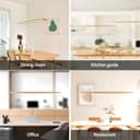 YYUTLUO LED Wood Pendant Light Dining Table Pendant Light, Dimmable with Remote Control Pendant Lamp, Height Adjustable, Modern Linear Design Living Room Lamp Hanging for Office Dining Room (130cm) - 4