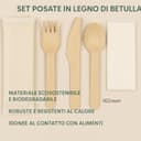 Set Posate Usa e Getta Imbustate - Posate Monouso in Legno 16 CM,Cucchiaio Forchetta Coltello Biodegradabili - no plastica - con Salvietta e Forchette Usa e Getta (50 pezzi) - 3
