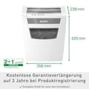 Leitz IQ Aktenvernichter Home Office, 12-10 Blatt (70-80 g/m²), TÜV+GS zertifiziert, Partikelschnitt, Sicherheitsstufe P4, Die Nummer 1 am Markt, 23L Behälter, Schredder für Büro, Weiß, 80090000 - 4