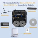 19 Stück Zubehör für Ecovacs Deebot X2 Omni/ X2/ X2 Pro Saugroboter Roboter,1 Hauptbürste, 4 HEPA-Filter, 4 Wischmopp-Pads,4 Staubbeutel, 6 Seitenbürsten,Zubehör-Set Ersatzteile Set für X2 Omni - 2