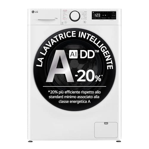 LG AI DD F4R3013NSWB Lavadora clase A -10%, Carga frontal Serie R3, Lavadora 13kg, 1400 revoluciones, AIWash, Lavado a vapor, Motor Direct Drive, Smart Diagnosis, Encimera, Blanco