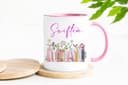Swiftea Tasse | Geschenke für sie | Tasse Bücherregal Album Design | geburtstagsgeschenk für frauen | tassen | tasse mit namen | tasse bedrucken | geschenke für frauen, Weiß/Rot - 5