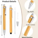Stileitaliano Penna a sfera personalizzata a scatto refill blu in bamboo con custodia in legno (1 pezzo, Personalizzato) - 3