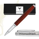 Hörner Legno Premium Design Holz-Tintenroller mit Gravur I Sandelholz I Edle Geschenk-Box I Schreibfarbe Blau I Strichstärke M 0,7 mm I Hochwertiges Etui I Moderner Grip I Hochwertiger Rollerball - 1