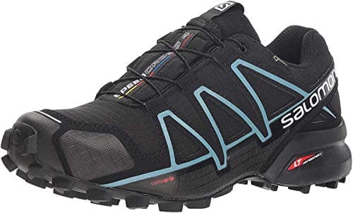 Salomon Women's Speedcross 4 Gtx Trail Running Shoes. (Speedcross 4 Gtx W) - Black Metallic Bubble Blue, size: 39 1/3 EU