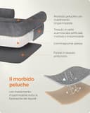 Feandrea Cuccia per Cani Ortopedica, Letto Divano per Animali, Imbottitura Morbida, Bordi Rialzati, Copertura Sfoderabile e Lavabile, 106 x 76 x 18 cm, Fondo Antiscivolo, Grigio Scuro PGW077G01 - 6