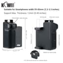 KIWIFOTOS Smartphone Hand Grip Holder Stabilizer with Wireless Remote Vlogging Video Filming Compatible with iPhone 17 16 15 14 13 12 iOS & Andriod Phones Galaxy MATE MI PIXEL Phone Width 59-85mm - 2