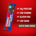 Enervit, Protein Bar 50% Dark Choco, Barrette Proteiche, 20g di Proteine, Low Sugar, con Vitamina D e B6, Gusto Cioccolato Fondente, Per il Recupero Dopo lo Sport, Senza Glutine, 12 Barrette da 40g - 2